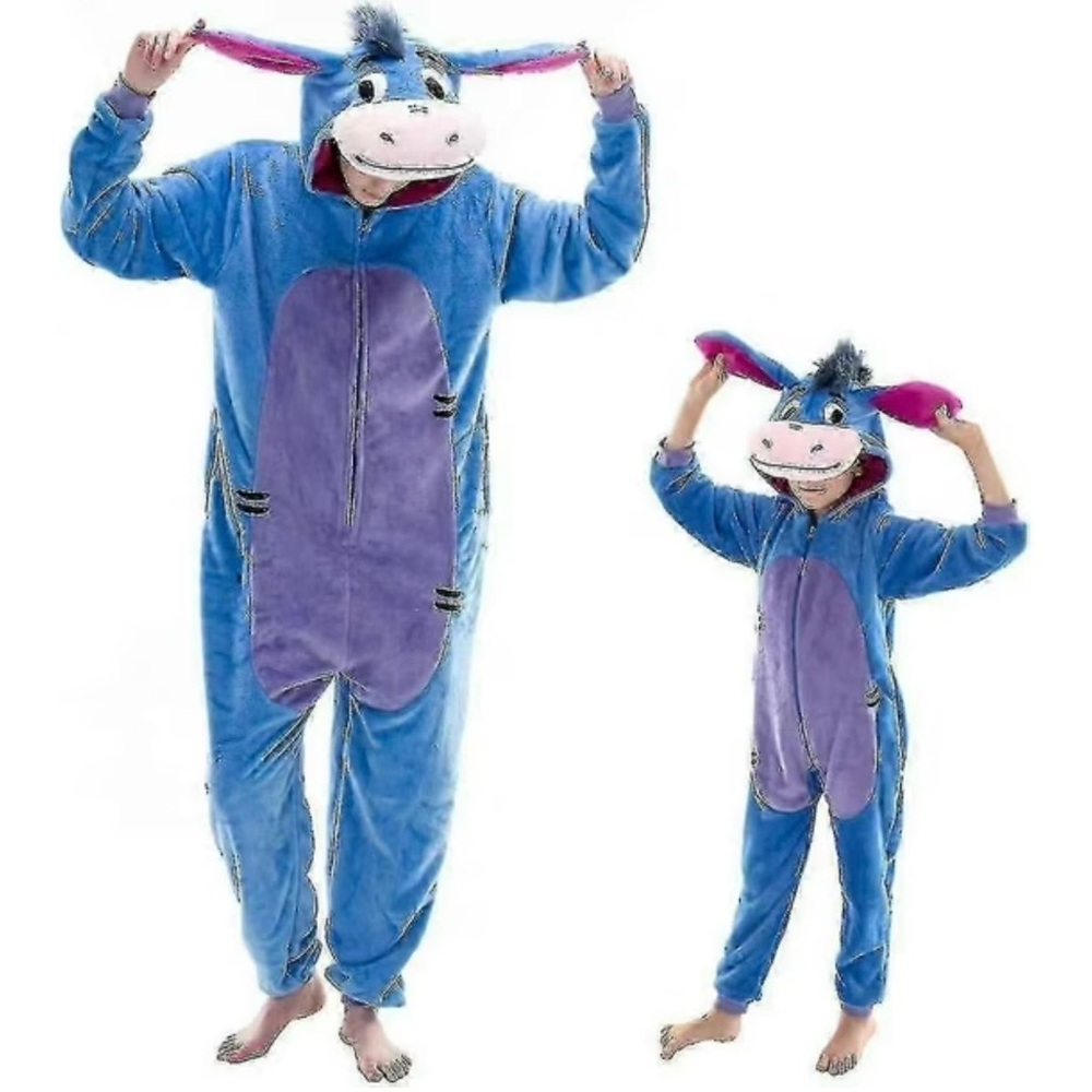 Blue Eeyore Adult Onesie Pajama Costume Cosplay Unisex Men Women Small